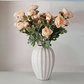 Mua Lọ hoa Bát Tràng cao 30 cm cỡ to - Bình hoa decor trang trí gân sọc màu pastel
