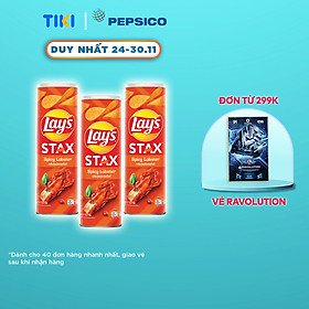 Combo 3 Lay s Stax Khoai Tây Miếng Vị Tôm Hùm Nướng Ngũ Vị 100gr