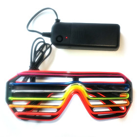 Led Glasses 3Colors Optional Light Up El Wire Neon Rave Glasses Twinkle Glowing Party Club Holiday Bar Decorative