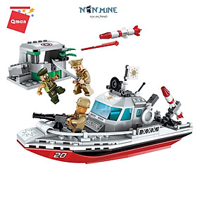 Bộ Xếp Hình Lắp Ghép Quân Đội Qman 1720 Tàu Cano Nhỏ 235 Chi Tiết Kèm 3 Minifigure