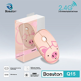 Chuột không dây Wireless nhiều hình thú dễ thương Bosston Q15-HN - Hàng Chính Hãng