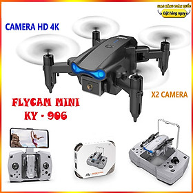 Flycam KY906 Mini Drone 4K có camera dành cho người tập bay, pin trâu, nhào lộn 360 độ, truyền hình ảnh trực tiếp về điện thoại