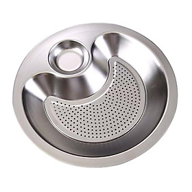 Stainless Steel Dumpling Plate with Sauce Dish Platter Serving Plate Round