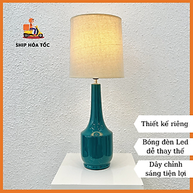 Mua Đèn để bàn đèn ngủ trang trí cao cấp màu xanh ngọc lục bảo phong cách tân cổ điển size lớn DS-TL9865