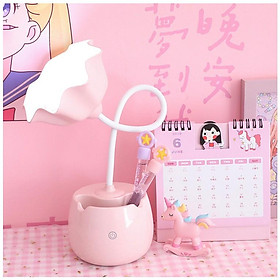Mua Đèn học chống cận đèn bàn tích điện 3 chế độ sáng có giá để điện thoại cổng sạc USB