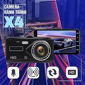 Camera hành trình ô tô X4 ghi kình kép trước sau Full HD- TÍCH HỢP MÀN CẢM ỨNG - BẢO HÀNH 1 ĐỔI 1 TRONG VÒNG 12 THÁNG