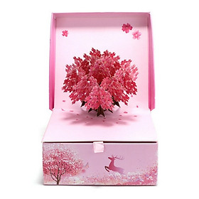 Hộp quà Valentine Sakura Origami Cao Cấp + Kèm 01 thiệp Happy Day