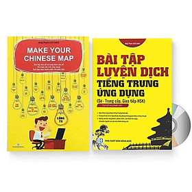 [Download Sách] Sách- Combo 2 sách Bài tập luyện dịch tiếng Trung ứng dụng (Sơ -Trung cấp, Giao tiếp HSK có mp3 nghe, có đáp án)+ Make your Chinese map Bản đồ tư duy từ vựng Tiếng Trung theo chủ đề + DVD tài liệu