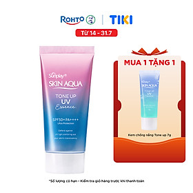 Tinh chất chống nắng nâng tông Skin Aqua Tone up Lavender cho da tối màu & da vàng Sunplay Skin Aqua Tone Up UV Essence Lavender SPF 50+ PA++++ 50g