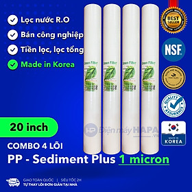 Mua Lõi Lọc PP 1 micron GREEN FILTER 20 inch Cao Cấp - Lõi Lọc Nước Số 1 Bán Công Nghiệp 20in - Hàng Chất Lượng - Lõi Dùng Cho Tất Cả Dòng Máy Lọc Nước RO Karofi Sunhouse Kangaroo Daikiosan Toshiba Ava Mutosi Prowatech AquaYaki Aqualife Vithaco