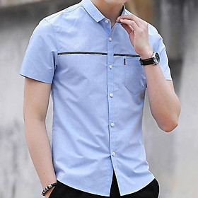Áo Sơ Mi Nam Ngắn Tay Một Túi Phối Viền Ngực Mẫu VG02 Thời Trang Cao Cấp PONIVA Chất Kate Mềm Lịch Lãm