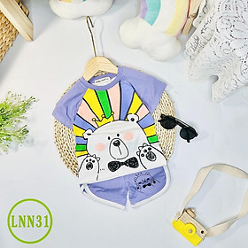 Bộ Cộc Tay Cho Bé LNN31 Đồ Bộ Thun Lạnh Cao Cấp Mềm Mịn Thoáng Mát Hàng Chuẩn Loại 1 MINKY MOM Dễ Chịu, Thoải Mái Cho Bé