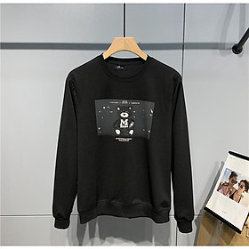 Áo sweater nam dáng ôm, Áo nỉ tay dài chất đẹp cá tính in Gấu Đen cute mã NZ666