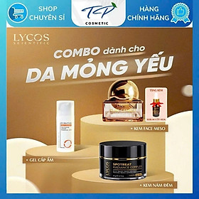 Combo Lycos Dành Cho Da Mỏng Yếu (Kem Face Meso Lycos - Kem Nám Đêm Lycos - Dưỡng Ẩm Lycos