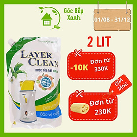 Nước Rửa Bát Hữu Cơ LAYER CLEAN - Hương Quýt, Thể Tích 2L