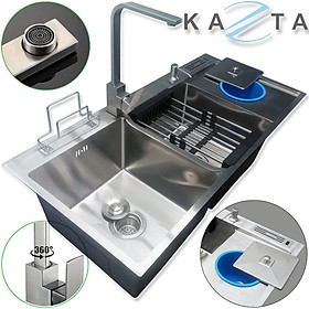Mua Combo Chậu Rửa Chén Bát  KAZTA KZ-CB10048H Inox Có Hố Rác Tiện Lợi Gồm: Chậu Rửa Chén  Vòi Rửa Chén Và Nhiều Phụ Kiện Kèm Theo