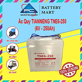 Ắc Quy Thiên Năng Tianneng TNE6-250 (6V - 250Ah),  ắc quy dùng cho xe điện, xe golf, xe chà sàn