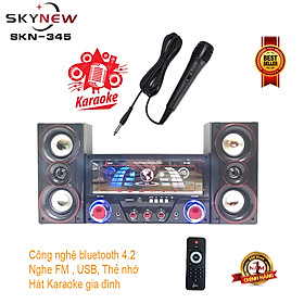 Dàn Âm Thanh Tại Gia - Dàn Âm Thanh Tại Nhà Hát Karaoke Có Kết Nối Bluetooth SKYNEW SK-345 Siêu Bass Hai Kênh 2.1 - Tặng 1 mic có dây - Hàng chính hãng