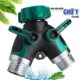Mua Van chia nước chia 2 chữ Y 2 đầu ra  2 khóa van độc lập  phi 27mm ¾  đầu nối ống nước chia 2