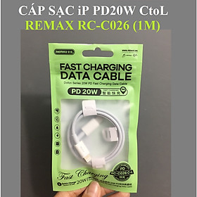 Mua   C to iP   Cáp sạc nhanh PD20W cho iP Remax RC-C026 (1m) _ Hàng chính hãng