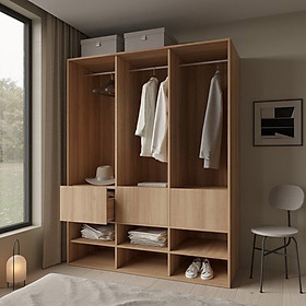 Tủ quần áo gỗ công nghiệp 3 ngăn không cánh FINILI hiện đại gỗ công nghiệp FNL344