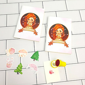 Bộ Sưu Tập Cá Tính Cung Hoàng Đạo Gồm 2 Sổ Tay Và 1 Con Dấu Tặng Kèm 6 Sticker Mini Mẫu Ngẫu Nhiên - Nhân Mã