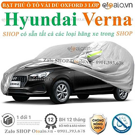 Bạt che phủ xe ô tô Hyundai Verna 3 lớp cao cấp