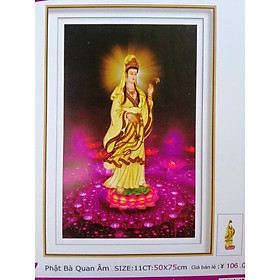 Mua Tranh thêu chữ thập Phật Quan Âm LV3427 (50x75) chưa thêu