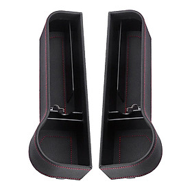 2 Pcs PU leather Black Car Auto Console Seat Slit Crevice Storage Pocket