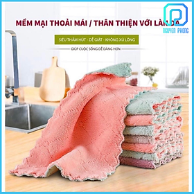 Mua Khăn lau đa năng  khăn lau bếp chén dĩa ly cốc siêu thấm nước siêu mềm mịn hai mặt có 2 màu siêu thắm nước