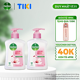 Combo 2 chai nước rửa tay Dettol kháng khuẩn dưỡng da - Chai 250g