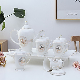 【Có ảnh thật】Bộ cốc chén sứ xương cao cấp - Bộ tách trà giá rẻ với viền vàng xung quanh cáo cấp mới nhất 2021