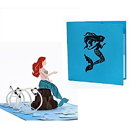 E02 -  Thiệp 3D Nàng Tiên Cá – Mermaid Pop Up Card – Viethands Giftshop