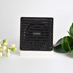 Thoát sàn chống mùi hôi inox 304 mạ đen cao cấp Hiwin FD-2218B 100x100mm