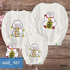 Áo nỉ bông mẫu mèo thần tài - MÃ AGD987
