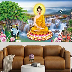 Tranh thêu Bổn Sư Thích Ca Mâu Ni X8315 - kích thước: 100 * 50cm. (TRANH CHƯA LÀM)