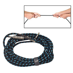 1/4 Inch Cable Guitar Cable 10 Ft Straight to Right Angle 1/4 Inch 6.35mm Plug Bass Keyboard Instrument Cable Blue and Black Jacket, Electric Mandolin
