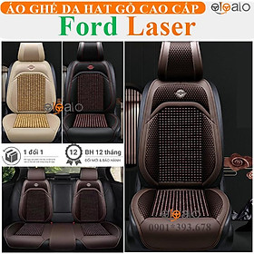 Áo trùm lót bọc ghế xe ô tô Ford Laser da PU hạt gỗ tự nhiên CAO CẤP