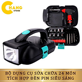 Mua Bộ Dụng Cụ Sửa Chữa 24 Chi Tiết Kèm Đèn Pin Đa Năng Tiện Lợi - Hộp Dụng Cụ Cầm Tay Nhỏ Gọn Sửa Chữa Đa Chức Năng