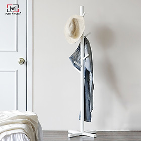 CÂY TREO QUẦN ÁO HÀN QUỐC GỖ LẮP RÁP- STANDING HANGER MÀU TRẮNG