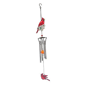 Metal Cardinal Wind Chimes Bells Ornament Gift Yard Home Garden Decoration