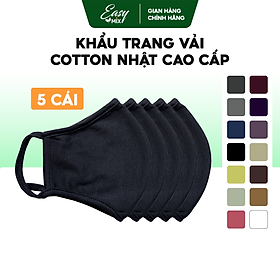 Khẩu Trang Vải Cotton Cao Cấp - combo 5pcs - Màu Xanh Nepal Huyền Bí