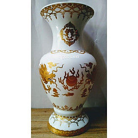 Mua BÌNH HOA SỨ TRẮNG RỒNG VÀNG