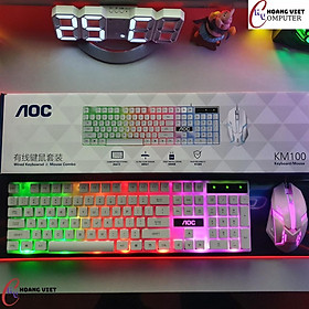 Mua Bộ Bàn Phím Chuột Gaming AOC KM100  Keyboard Bàn Phím Chuột Chuyên Game Đèn LED 7 Màu  Hàng Chính Hãng AOC