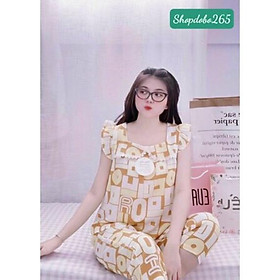 Đồ bộ nữ,đồ ngủ mặc lửng vải lụa mango BL 14 họa tiết chữ dễ thương size 47-60kg