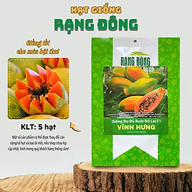 Hạt giống Đu Đủ Ruột Đỏ Lai F1 Vĩnh Hưng (5 hạt) trái to, thịt ngọt, thơm - Hạt giống Rạng Đông