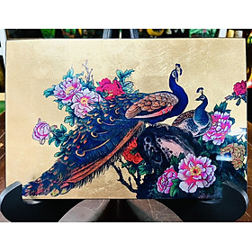 Mua Tranh sơn mài vẽ màu kết hợp dát vàng/ bạc Thanh Bình Lê  hàng xuất khẩu 20x30 cm