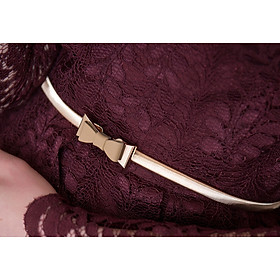 Thắt lưng nữ kim loại co giãn dễ thương thời trang Hàn Quốc hình nơ kép  TTL15