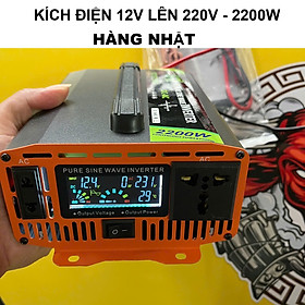 Mua Hàng Nhật - Bộ Kích Điện 12V Lên 220V 2200W Sóng Sin Chuẩn  Màn Hình LED Hiển Thị Vôn  Dòng Tải  Nhiệt Độ | Loại Cao Cấp Bền Bỉ