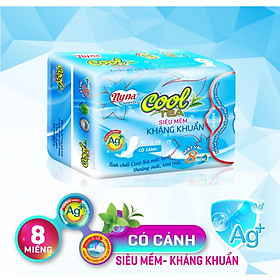 1 Dây Gồm 6 Gói Băng Vệ Sinh 8 Miếng Cooltea Siêu Mềm Mẫu Xanh Băng Vệ